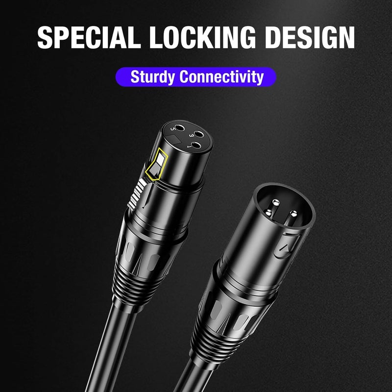 Czgor DMX Cable 3.2 ft, 12 Pack Flexible 3 Pin Signal XLR Male to Female DMX Cable Wire, Suitable for Stage Lighting Signal DMX512 Connection Stage Light Cables for Stage Lighting Input & Output - Image 5